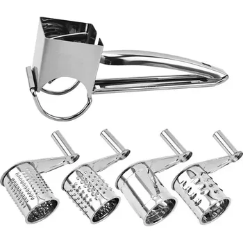 Struhadlo Herzberg Cooking Herzberg HG-04289:Nerezové ruční struhadlo na sýr se 4 struhadly