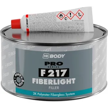 Karosářský tmel HB BODY fiberlight F217 - odlehčený tmel s vlákny světle zelený 500ml