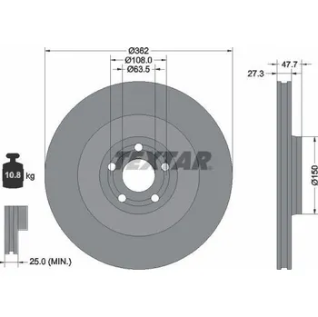 Brzdový kotouč Brzdový kotouč TEXTAR 92350805