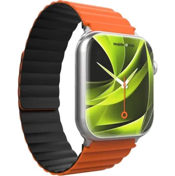 Chytré hodinky Řemínek pro Apple Watch 42/44/45/49 mm Mobile Magnetic Strap II - oranžový/černý