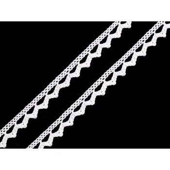 Krajka Bavlněná krajka paličkovaná šíře 9 mm Varianta: 1 bílá, Balení: 22.5 m