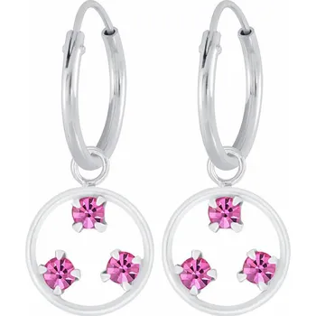 Náušnice 06546 Stříbrné kruhové náušnice ROSÉ 1,2 cm, 0,85 g