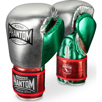 Boxerské rukavice PHANTOM Boxerské rukavice MEXICO - stříbrno/zeleno/červené - PHBG3508 Velikosti: 12 oz