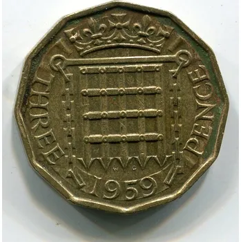 VELKÁ BRITÁNIE. 3 pence 1959. KM-900
