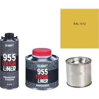 Autolak HB BODY 955 RAPTOR tough liner - 2k polyuretan textura set/báze + tužidlo + barva /RAL 1012 900ml