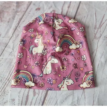 Čepice Yháček Flísová čepice Yháček, jednovrstvá, Jednorožci na starorůžové Velikost:: XS