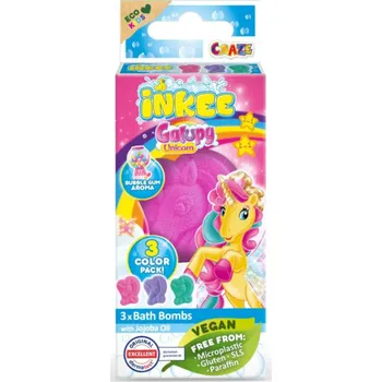 Koupelová kosmetika CRAZE Inkee Galupy Unicorn bomby do koupele 3×15 g