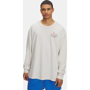 Pánské tričko Pánské tričko Under Armour UA HWT MODERN SPORT OS LS 6004885-110 Bílá 3XL