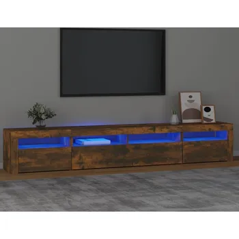 Obývací pokoj vidaXL TV skříňka s LED osvětlením 240x35x40 cm [3152723] Barva: kouřový dub