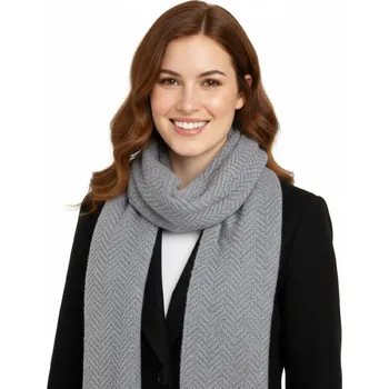 Šála MA.AL.BI Šedá šála z panenské vlny 30×200 cm Velikost: Unisize (S-XL)