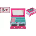 Teddies Skříňka šperkovnice Princess 2 zásuvky odklápěcí vrch dřevo 18x12,5x12cm v krabici