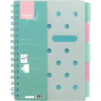Blok Spirálový blok A4 100l Street Pad Green, linkovaný