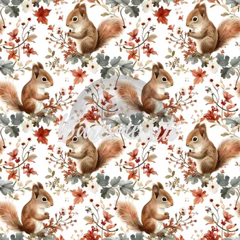 Úplet, Veverky vintage (E) (Top kvalitní úplet Bella digitisk)