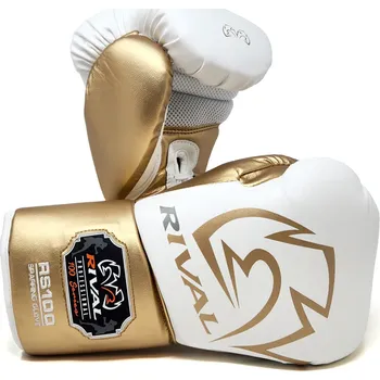 Boxerské rukavice Šněrovací Boxerské rukavice RIVAL RS100 Professional - zeleno/zlaté - RSF100_WHTG Velikosti: 16 oz