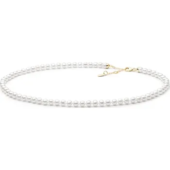 Náhrdelník Gaura Pearls Perlový náhrdelník Catherine - 5 mm perla, 40 cm, stříbro 925/1000 PYFORW555-C Zlatá 40 cm + 3 cm (prodloužení) Bílá