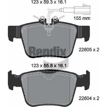 Brzdová destička Sada brzdových destiček, kotoučová brzda BENDIX Braking BPD2592