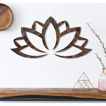Nástěnná kovová dekorace Rusty Lotus vícebarevná