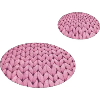 Koupelnová předložka Růžové koupelnové předložky v sadě 2 ks ø 60 cm – Mila Home ID_1654186