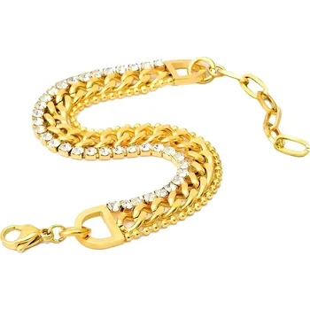 Náramek IZMAEL Dámský náramek BO 38456 Zlatá/21,5cm/10mm KP38456