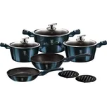 Sada nádobí Berlingerhaus s mramorovým povrchem 10 ks Aquamarine Metallic Line