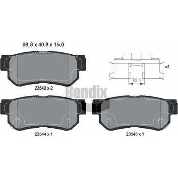 Brzdová destička Sada brzdových destiček, kotoučová brzda BENDIX Braking BPD1386