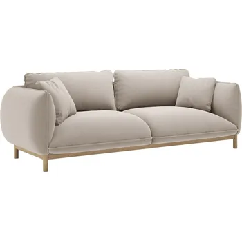 Pohovka Micadoni Světle béžová sametová trojmístná pohovka Ada 208 cm