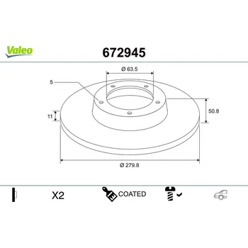 Brzdový kotouč Brzdový kotouč VALEO 672945