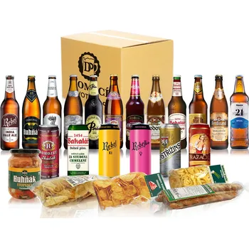 Pivo Domácí pivotéka Degustační sada piv 12+6+5 11°-19° 18 x 0,5 l 5 pochutin (set)