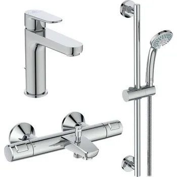 Ideal Standard CeraTherm - Sprchový set s termostatem a umyvadlovou baterií, 3 proudy, chrom BC984AA