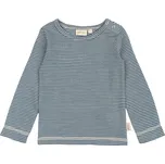 Dětské triko s dlouhým rukávem z merino vlny PETIT PIAO - modré Ensign blue/dark off white Velikost: 116