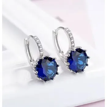 Náušnice Prosperk Náušnice stříbrné štrasové s kulatým zirkonem Barva: Zelená