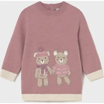 Dívčí šaty Dívčí šaty Mayoral růžová barva, mini, 2911 2911.4D.Baby.9BYA 30X, vel. 80