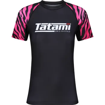 Rashguard Dámský Rashguard TATAMI Fightwear Recharge s kr.rukávem - pink - 23LR021_BLK Velikosti: M