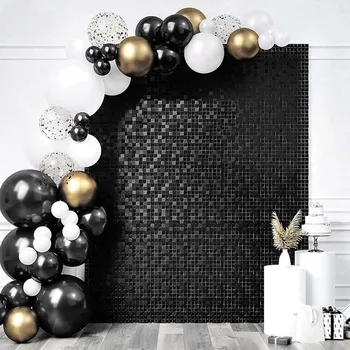 Party dekorace Panel pozadí černá stěna 30 x 30 cm