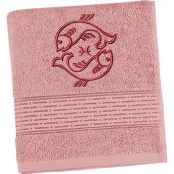 Bellatex Froté osuška proužek s výšivkou znamení zvěrokruhu Burgundy