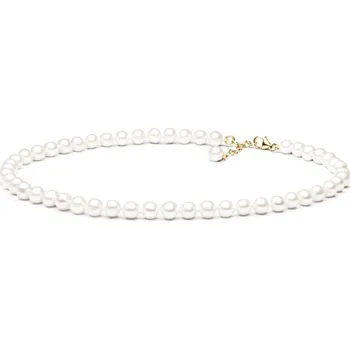Náhrdelník Gaura Pearls Perlový náhrdelník Verena - 8 mm perla, 40 cm, stříbro 925/1000 PYFARW575-C Zlatá 40 cm + 3 cm (prodloužení) Bílá