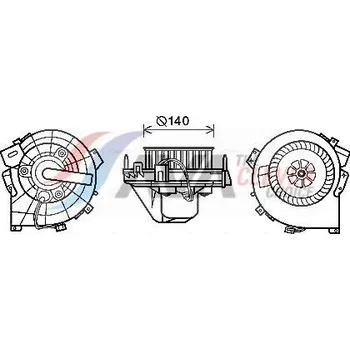 Ventilátor topení a klimatizace vnitřní ventilátor AVA OL8609