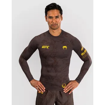 Oblečení pro bojové sporty Rashguard VENUM UFC Fusion by Venum Fight Week Dl. rukáv - hnědý - VNMUFC-00301-058 Velikosti: XL