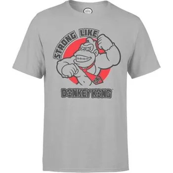 Pánské tričko NINTENDO Pánské triko Strong Donkey - šedé - 6911_GREY Velikosti: L