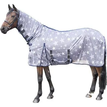 Deka pro koně HKM Deka proti hmyzu Stars HKM, s krkem, grey/white Délka zad: 115 cm