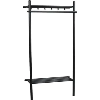 Věšák Rowico Věšák na oblečení, dub/kov, přírodní/černý, 90×180 cm, Milford Barva: Černá