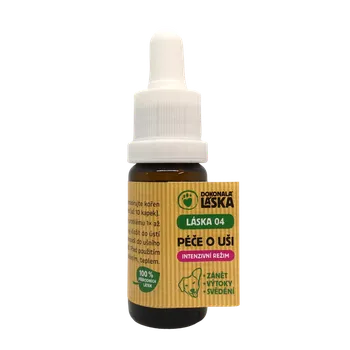 Kosmetika pro psa Dokonalá láska 04 Péče o uši intenzivní režim 10 ml EXP 15/01/2024 Expirace 15/01/2024