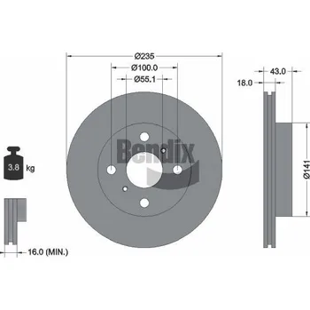 Brzdový kotouč Brzdový kotouč BENDIX Braking BDS1102