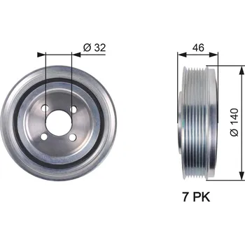 Řemenice, klikový hřídel GATES TVD1078
