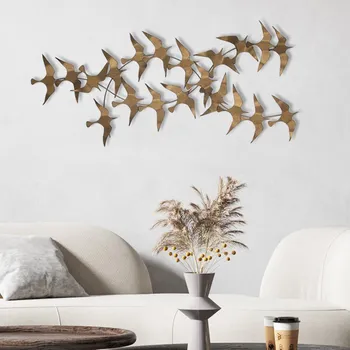 Nástěnná kovová dekorace Sahika zlatá/měděná