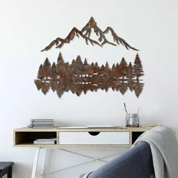 Nástěnná kovová dekorace Landscape 2 vícebarevná