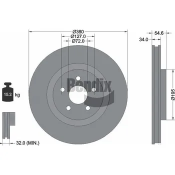 Brzdový kotouč Brzdový kotouč BENDIX Braking BDS1946HC