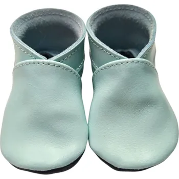 Capáčky EBOOBA Kožené capáčky s koženou podrážko tyrkysové 6-12 měsíců Modrá 21