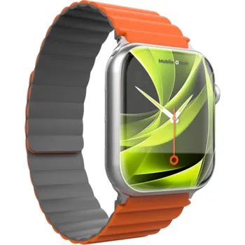 Chytré hodinky Řemínek pro Apple Watch 42/44/45/49 mm Mobile Magnetic Strap II - oranžový/šedý