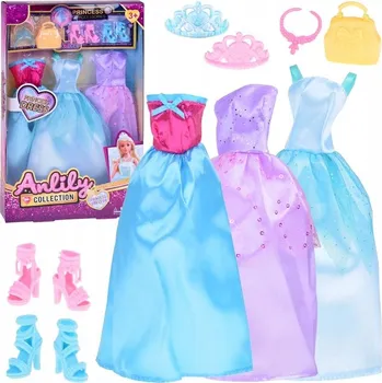 Doplněk pro panenku Anlily Set oblečení pro panenky Barbie + šperky ZA5414